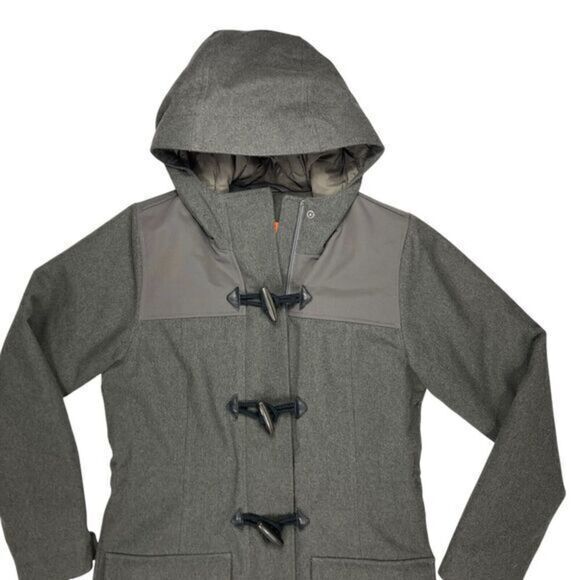 Merrell Select Dry Pea Coat XS Gray Insulated Winter Long Classic Elegant Jacket - Picture 2 of 16